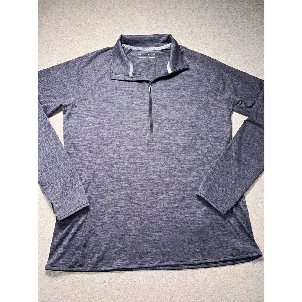 Under Armour HeatGear Mens XL Gray 1/4 Zip Mock Neck Running Pullover Top
